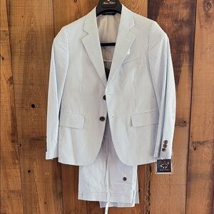 Classic Blue Striped Suit by Brooks Broyhers. Size 12